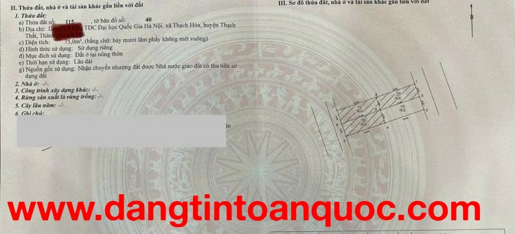 HÀNG HIẾM TĐC ĐHQG – 75M2 ĐƯỜNG RỘNG, GIÁ ĐẦU TƯ CHỈ 5XTR/M2