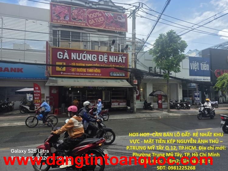 HOT HOT–CẦN BÁN LÔ ĐẤT- RẺ NHẤT KHU VỰC - MẶT TIỀN KÉP NGUYỄN ẢNH THỦ – P.TRUNG MỸ TÂY Q.12, TP.HCM