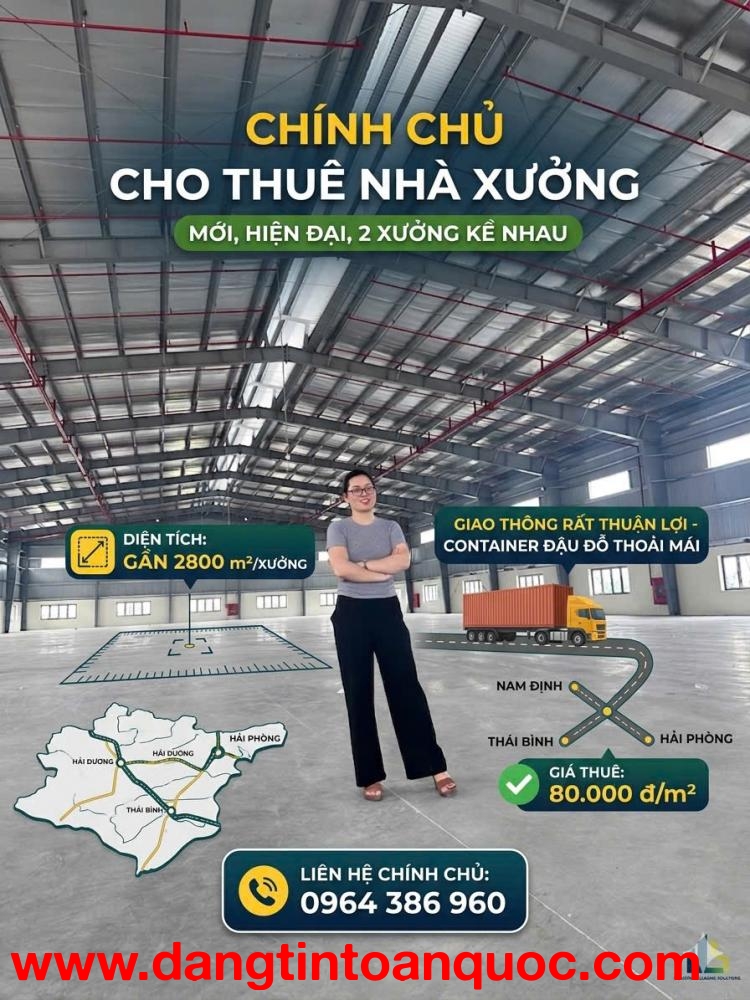 cho thuê xưởng gần 2800m2 , cho thuê 1 hay 2 xưởng đều ok
