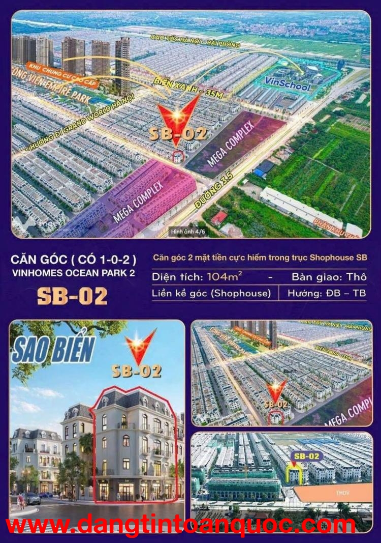 Biệt thự liền kề Sao Biển đầu góc - Vị trí đẹp hiếm có tại Vinhomes Ocean Park 2 - Tiện ích đẳng cấp