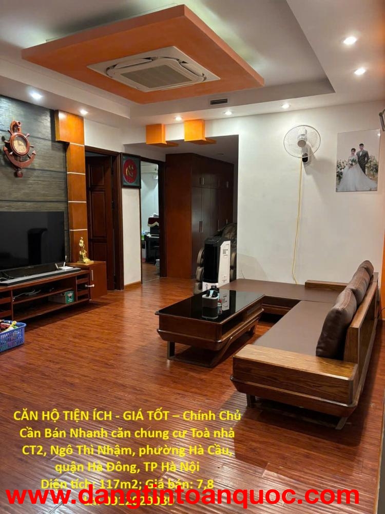 CĂN HỘ TIỆN ÍCH - GIÁ TỐT – Chính Chủ Cần Bán Nhanh căn chung cư tòa CT2 Ngô Thì Nhậm, q.Hà Đông, HN