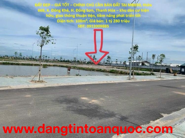 ĐẤT ĐẸP – GIÁ TỐT – CHÍNH CHỦ CẦN BÁN ĐẤT TẠI Xã Đông Khê, Huyện Đông Sơn, Thanh Hóa