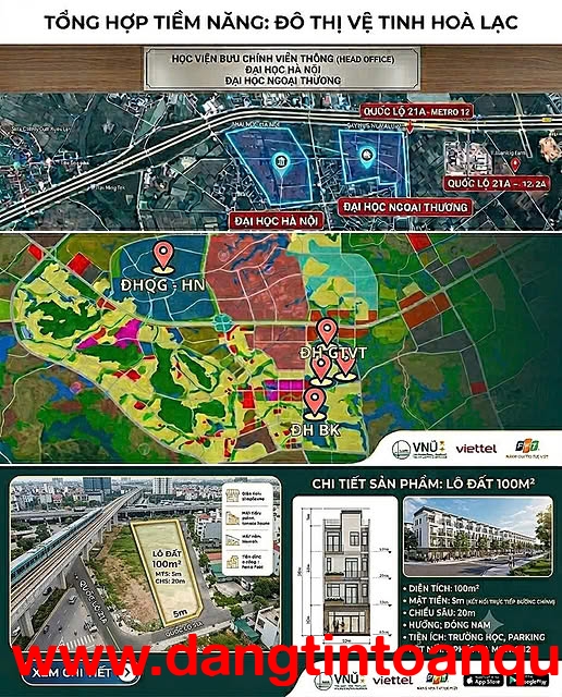SỞ HỮU ĐẤT NỀN VÙNG LÕI ĐÔ THỊ ĐẠI HỌC HÒA LẠC, MẶT TIỀN 5M ĐẸP NHƯ TRANH!