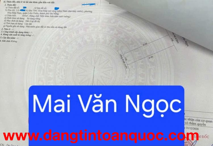 ????????Bán đất đường 7,5m Mai Văn Ngọc - Liên Chiểu - Đà Nẵng.